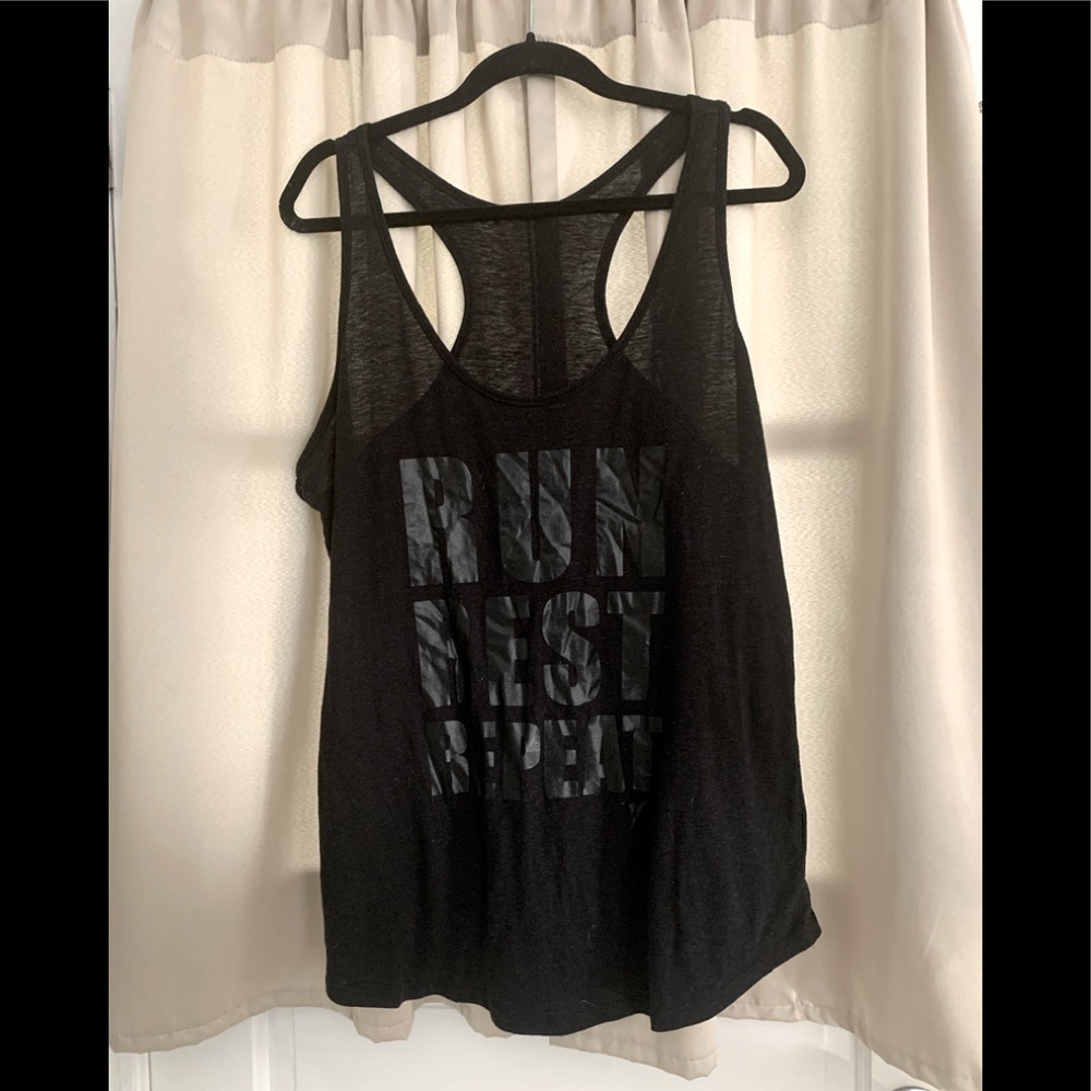Old Navy “Run Rest Repeat” Razor back tank - soft